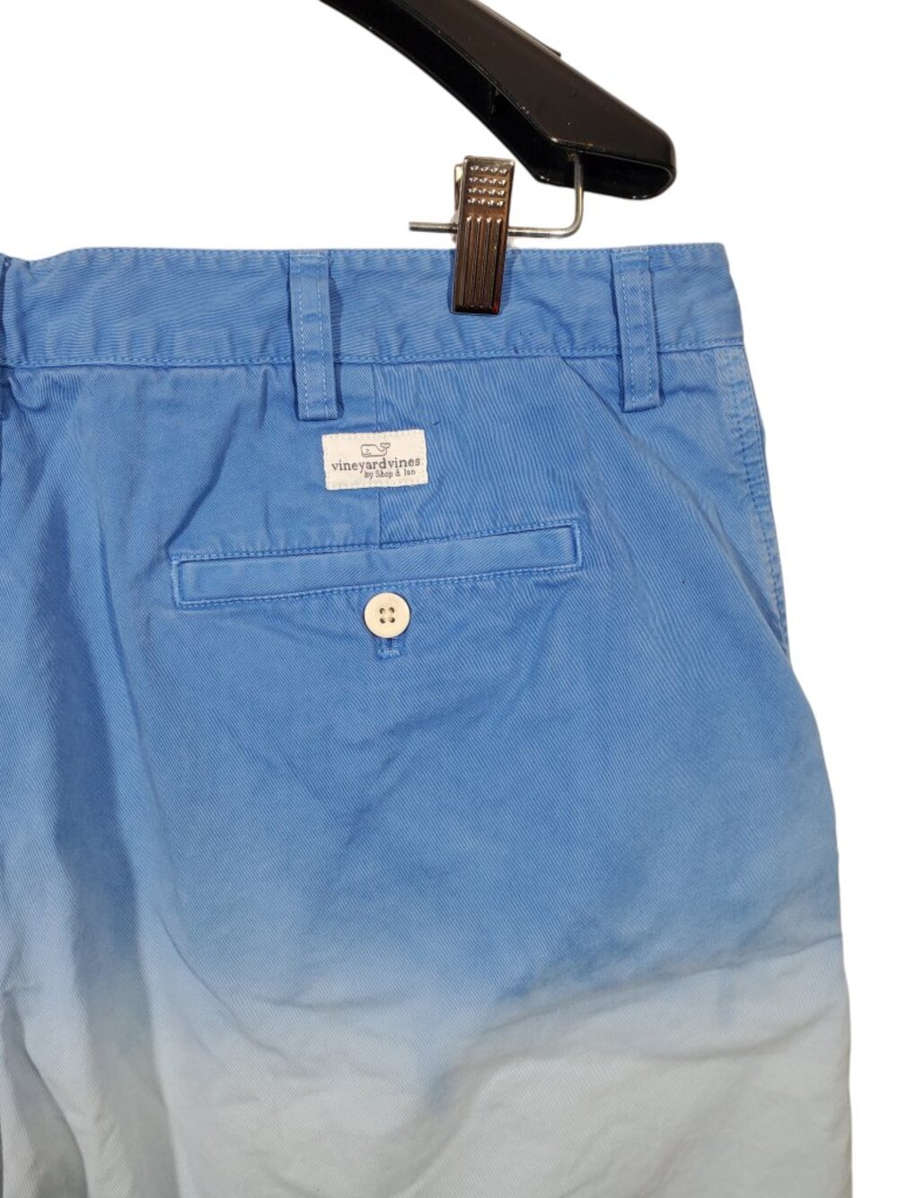 Vineyard Vines Island Shorts Men's 38 Blue Ombre Tie-Dye Cotton Flat Front - Picture 3 of 6